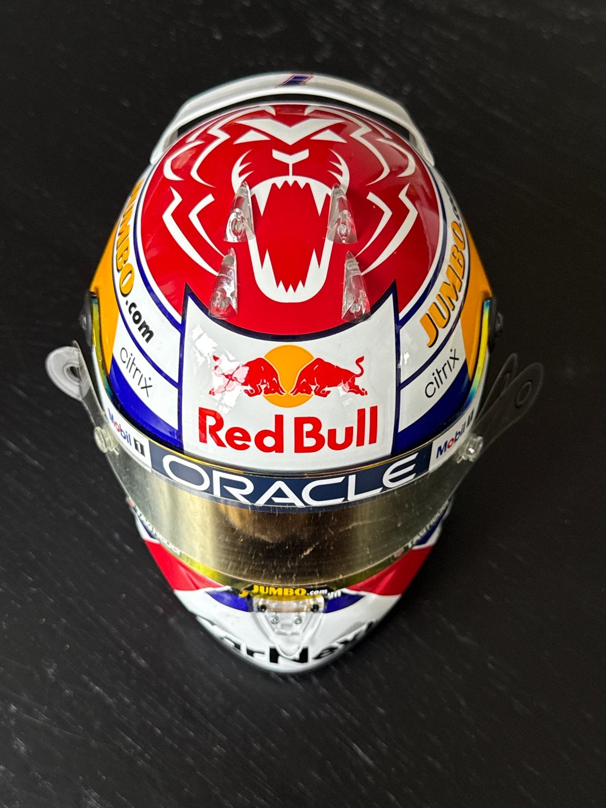 Schaalmodel Helm Max Verstappen Zandvoort 'Ode aan Jos', Ophalen of Verzenden, Zo goed als nieuw, Formule 1