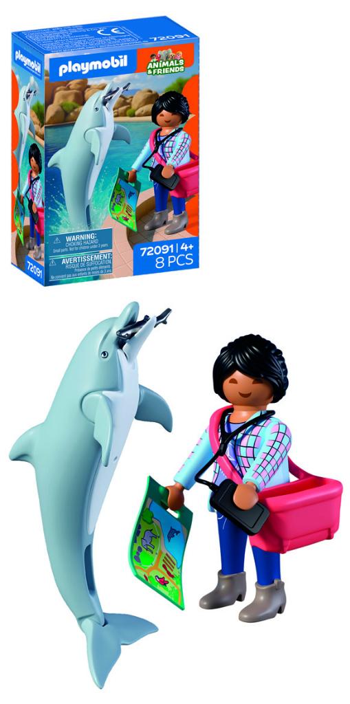 PLAYMOBIL 72091 Dierentuin; Dolfijn & Bezoeker 8 delig, Ophalen of Verzenden, Nieuw, Complete set