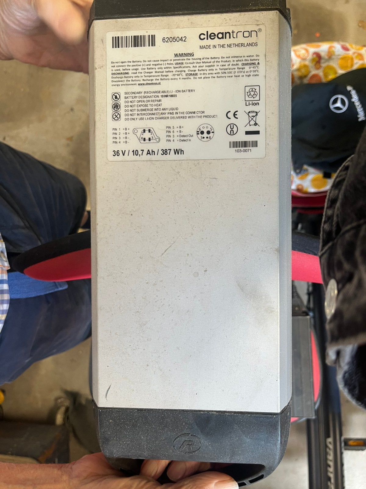 Cleantron lithium-ion fietsaccu, Ophalen