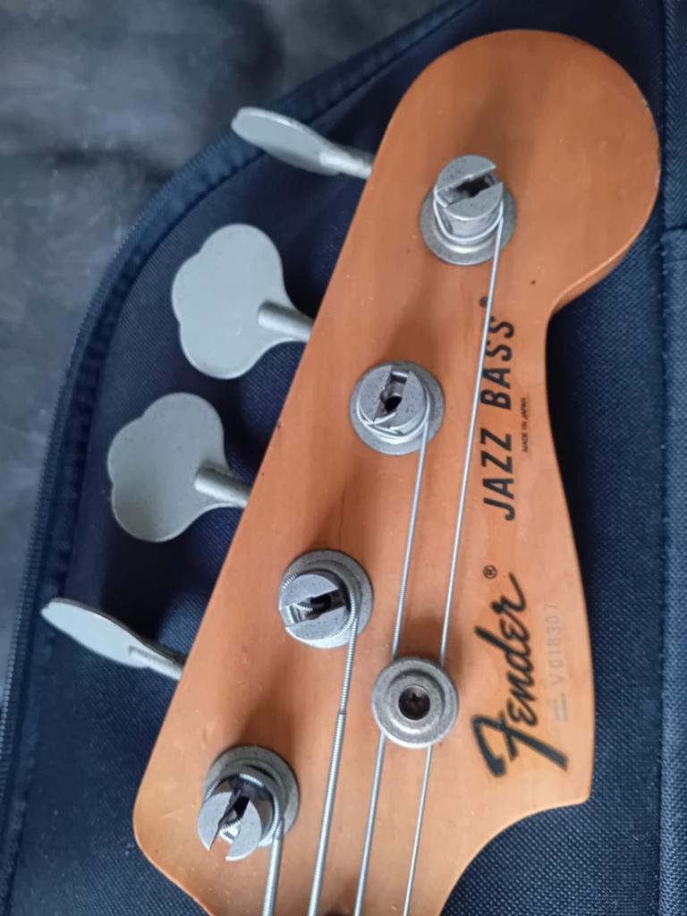 Vintage Fender Jazz Bass - Made in Japan - Goudkleurig, Muziek en Instrumenten, Ophalen of Verzenden, Gebruikt, Elektrisch