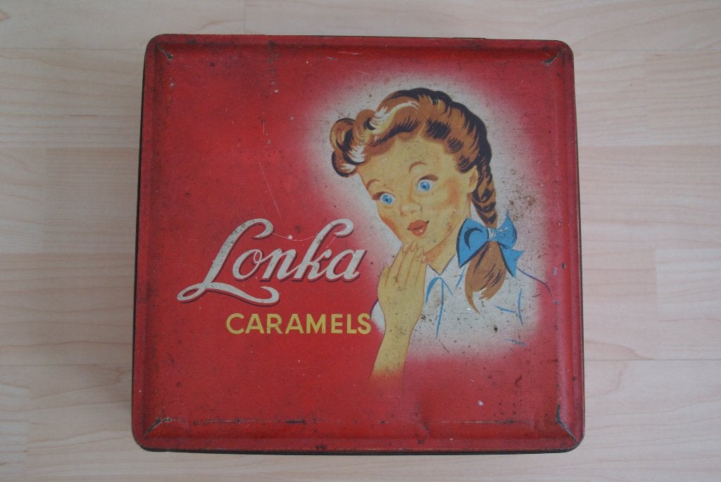 Blik, Lonka Caramels, Verzamelen, Blikken, Ophalen of Verzenden, Gebruikt, Overige