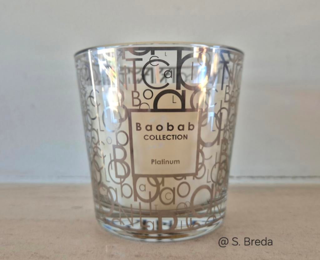 Baobab | Platinum | Geurkaars Max08 kaars zd, Huis en Inrichting, Woonaccessoires | Kandelaars en Kaarsen, Overige materialen