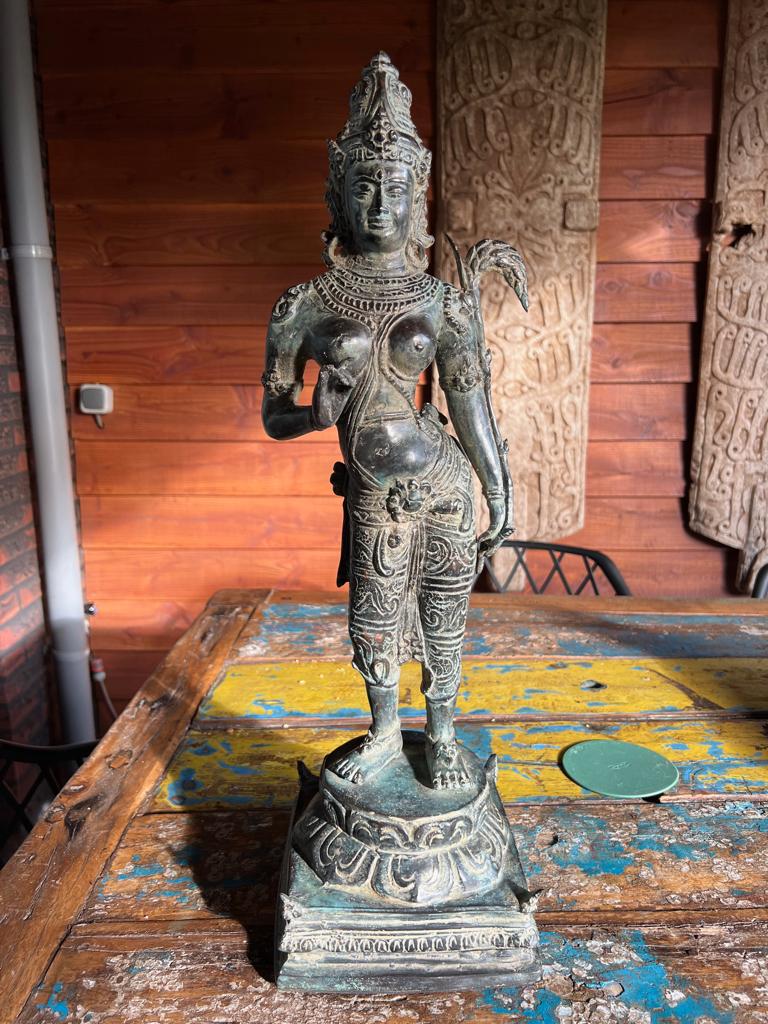 Dewi Sri de godin van rijst Shri lakshmi brons 55 cm boeddha, Verburgt Vintage, Ophalen of Verzenden, Schipluidenlaan 20 5035KJ Tilburg