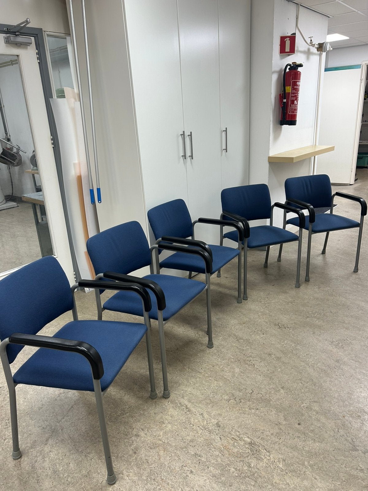 Set 5 stoelen, Ophalen, Gebruikt, Blauw, Stof