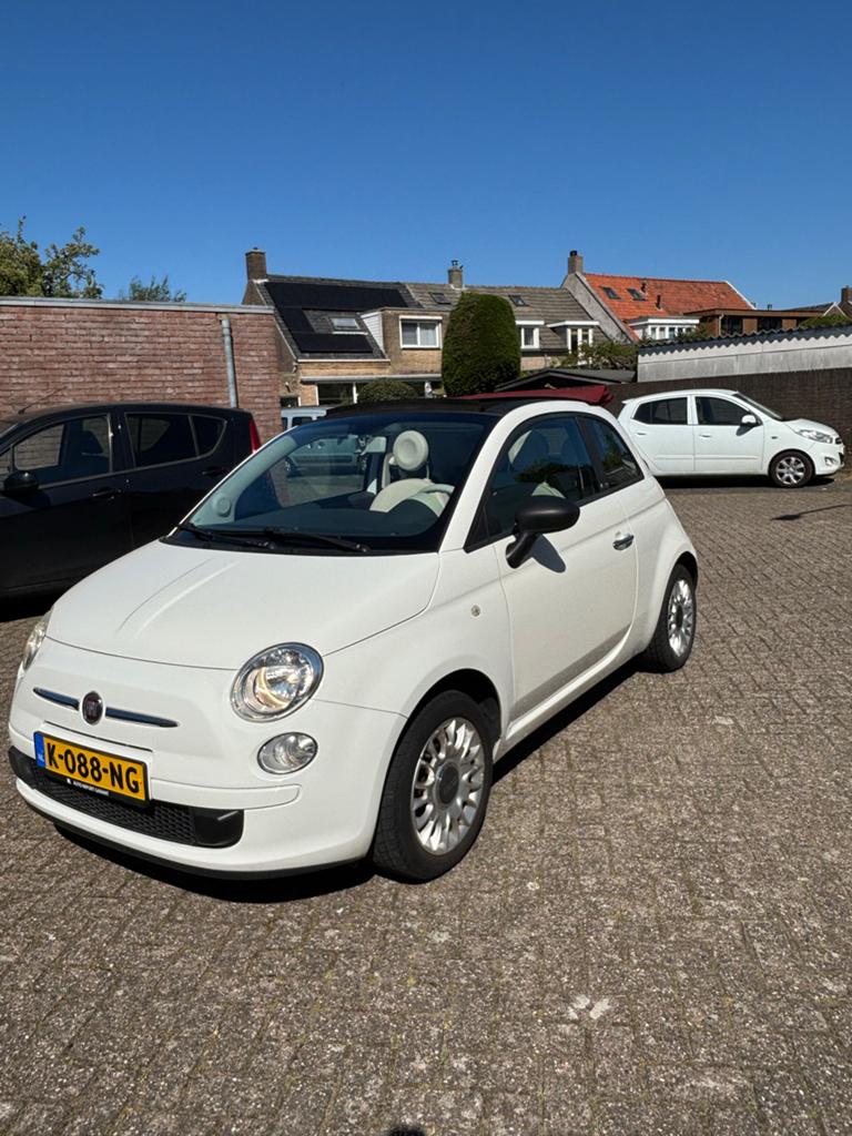 Fiat 500 1.2 C 2010 Wit, Voorwielaandrijving, 4 cilinders, Cabriolet, Leder en Stof