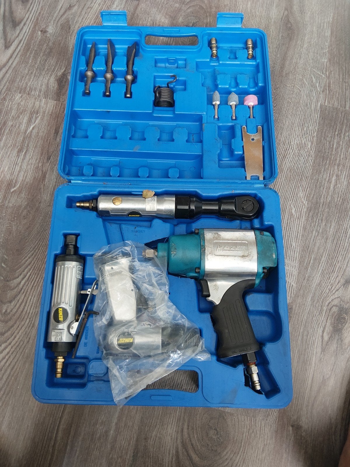 Hazet 1/2" Slagmoersleutel Set met Luchtdruk Gereedschap, Ophalen, Gebruikt