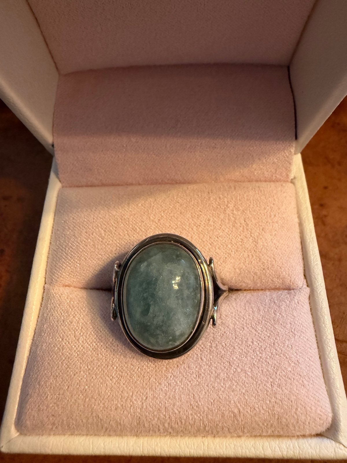 Zilveren ring met aquamarijn, maat 20, Gebruikt, 20 of groter, Ophalen of Verzenden, Met edelsteen