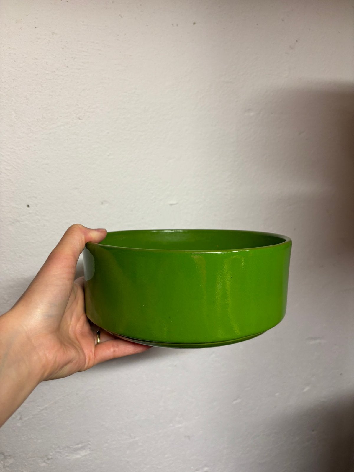 Vintage ADCO Keramiek Schaal – Appelgroen / Jaren 70, Tuin en Terras, Rond, Ophalen of Verzenden, Zo goed als nieuw, Aardewerk