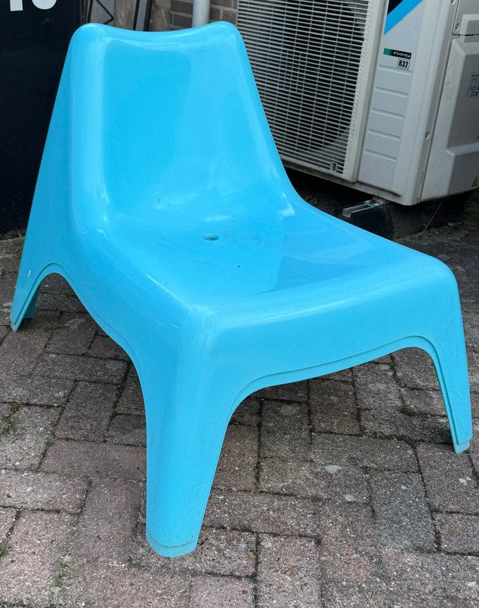 Gratis afhalen: Twee blauwe IKEA buitenstoelen, Ophalen, Gebruikt, Kunststof