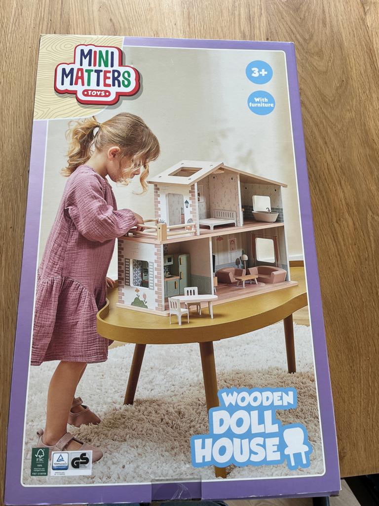 Nieuw Mini Matters Houten Poppenhuis met Meubels, Ophalen of Verzenden, Zo goed als nieuw, Poppenhuis