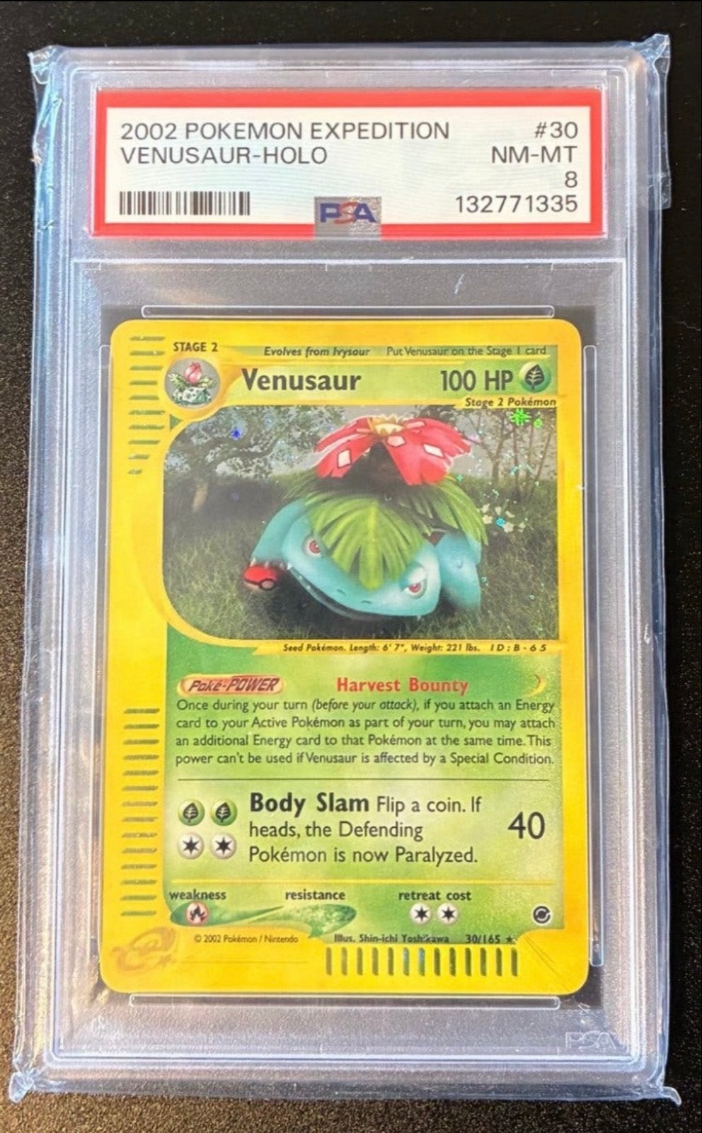 Venusaur #30 | PSA 8 | Holo | Expedition | Pokemon Kaart, Ophalen of Verzenden, Zo goed als nieuw, Losse kaart, Foil