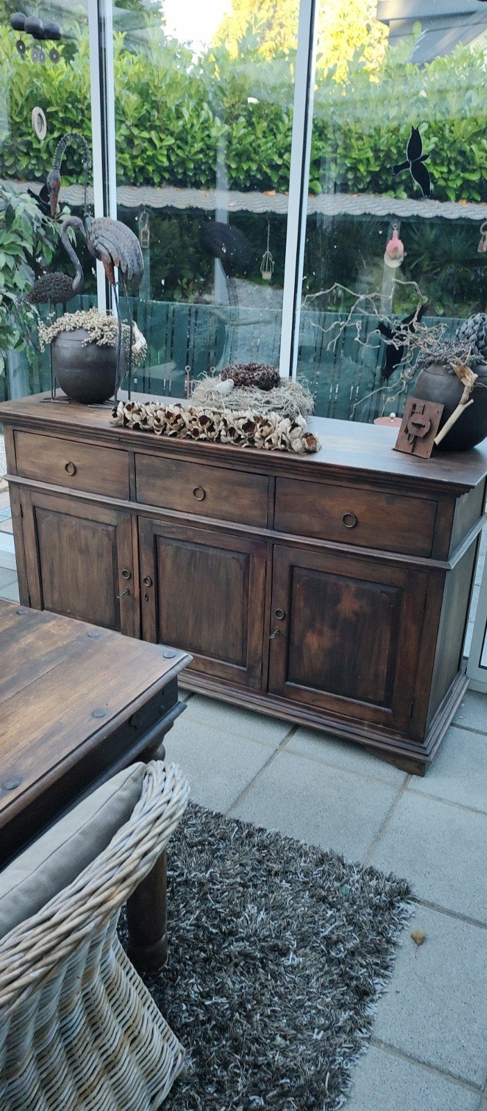 Koloniaal dressoir met lades, Ophalen, Gebruikt, Met deur(en), Teakhout