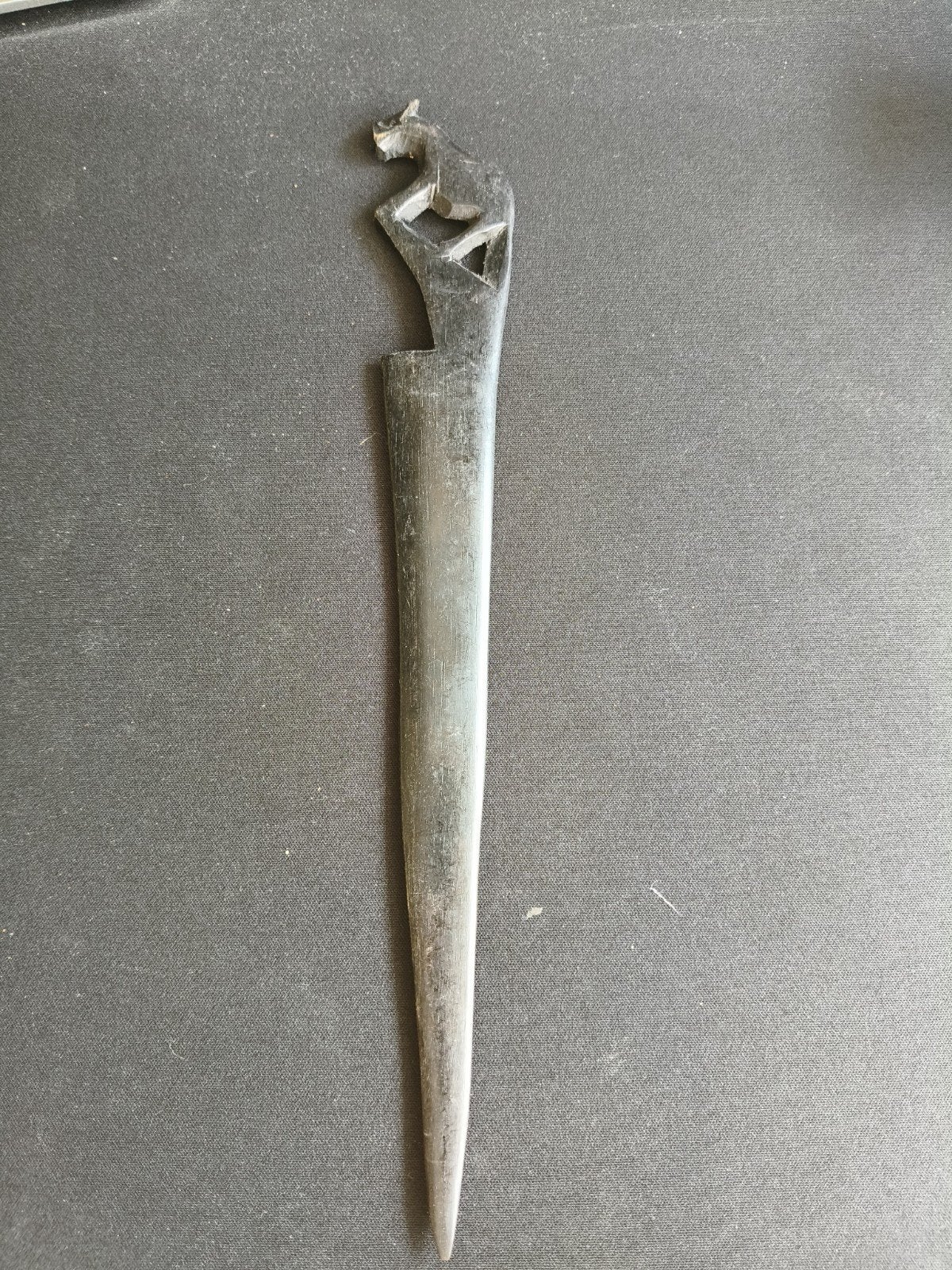 Houten briefopener met dierenfiguur, Antiek en Kunst, Ophalen of Verzenden