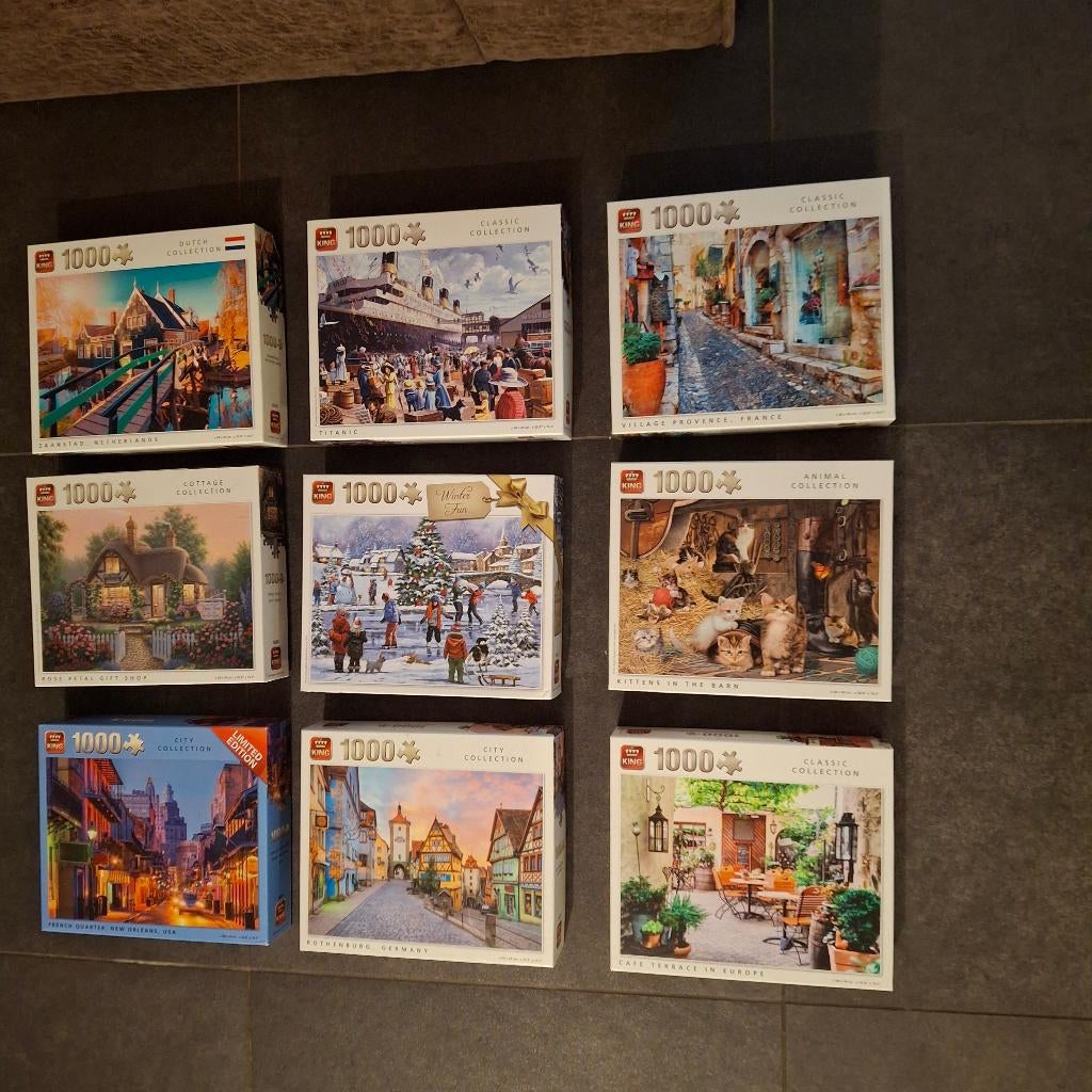 Puzzels KING, Ophalen of Verzenden, 500 t/m 1500 stukjes, Zo goed als nieuw, Legpuzzel