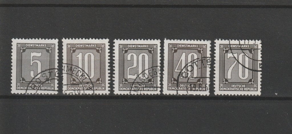 DDR 1956, Michel Dienst 1 t/m 5, Gestempeld., Verzenden, DDR, Gestempeld
