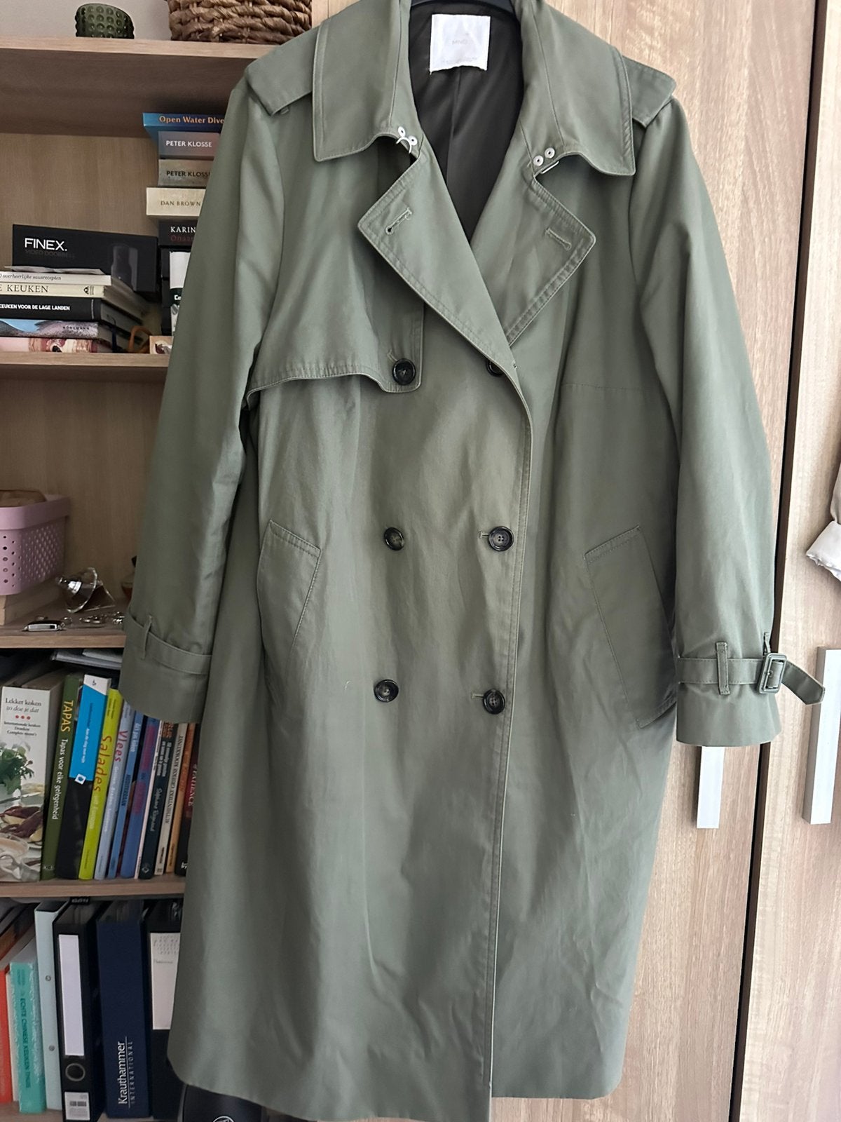 Trenchcoat Mango 1xl, Ophalen of Verzenden, Gedragen, Maat 46/48 (XL) of groter, Groen