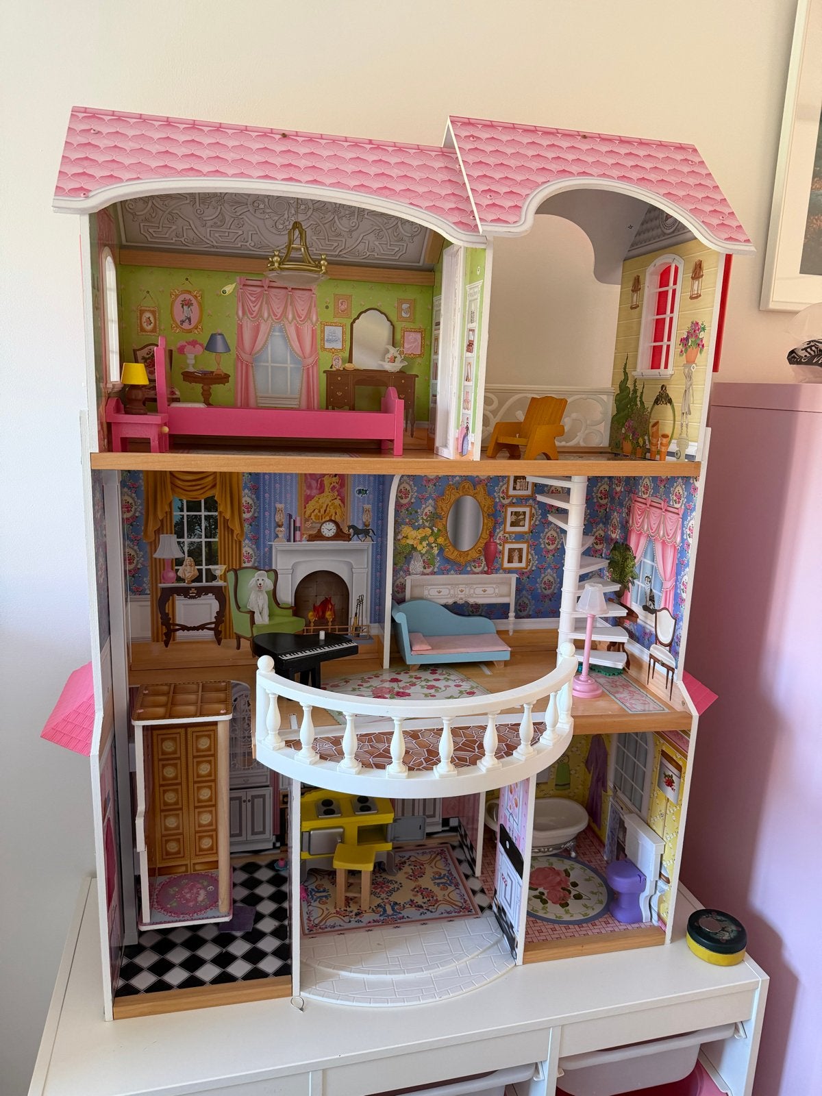 Groot Barbie poppenhuis (120cm) met houten meubels, Ophalen, Gebruikt, Poppenhuis
