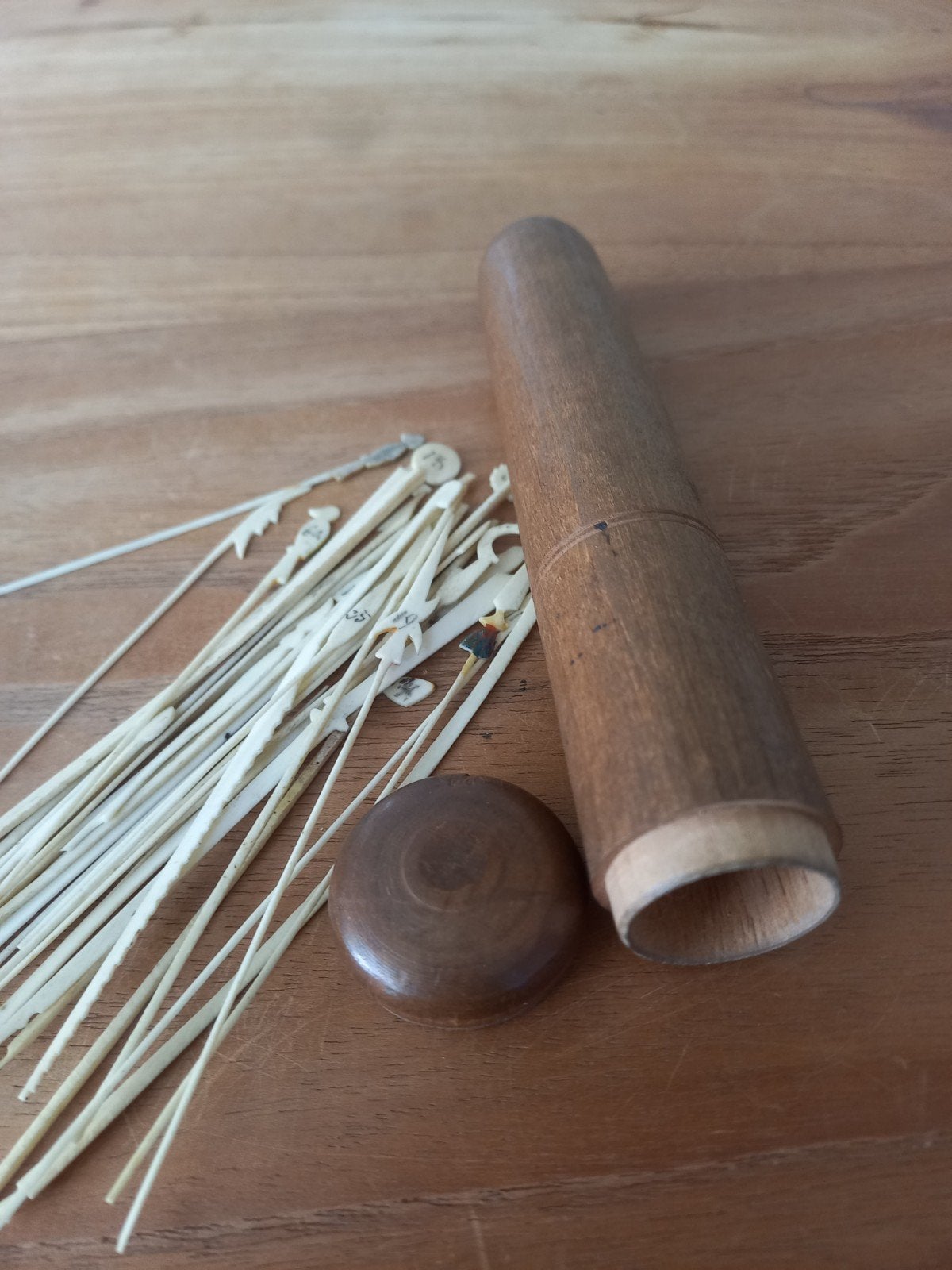 Antiek Mikado Spel met Houten Koker, Ophalen of Verzenden
