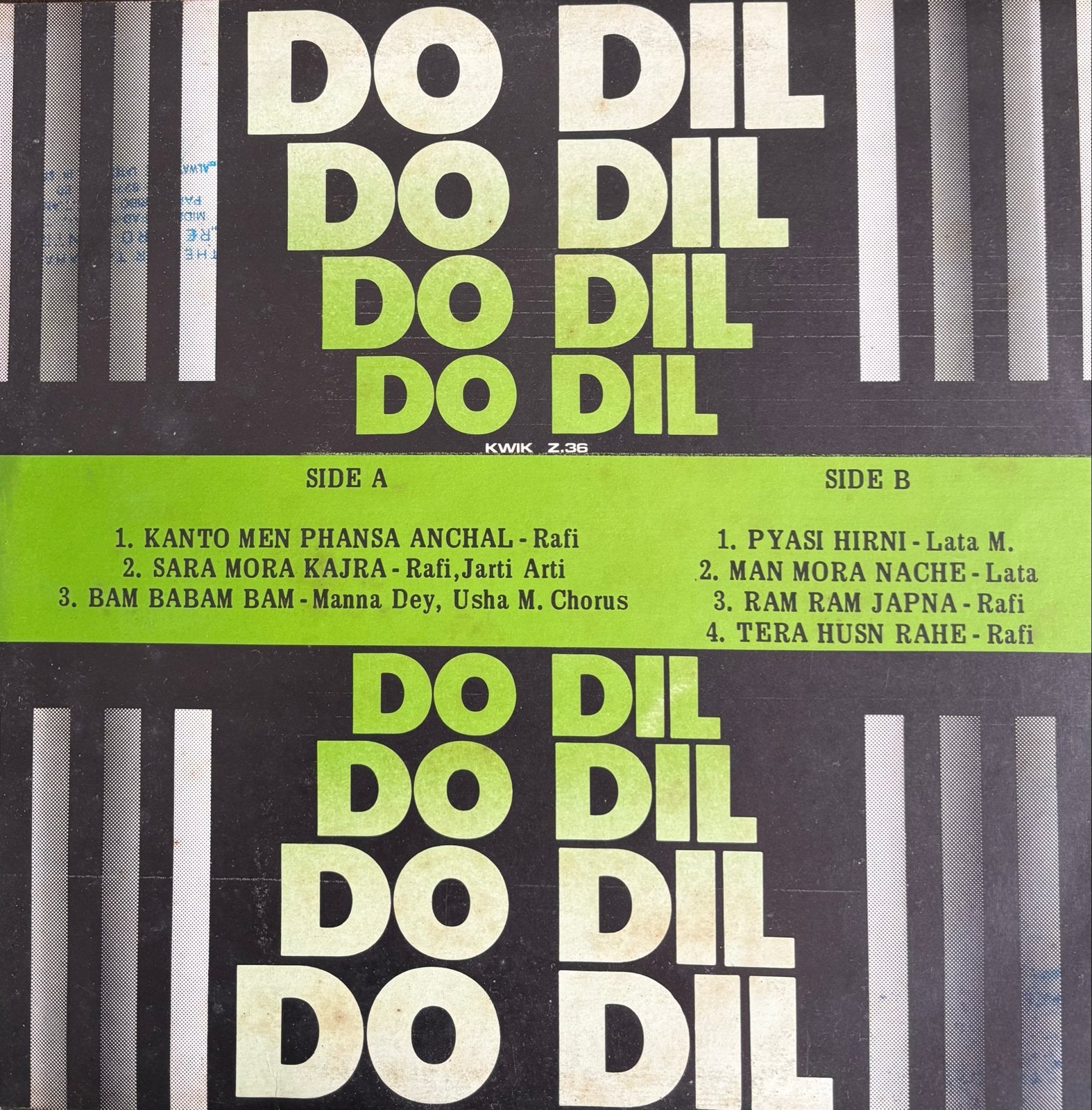 Do Dil - Indiase Bollywood Soundtrack LP Vinyl Kwik Z.36, Verzenden, Gebruikt