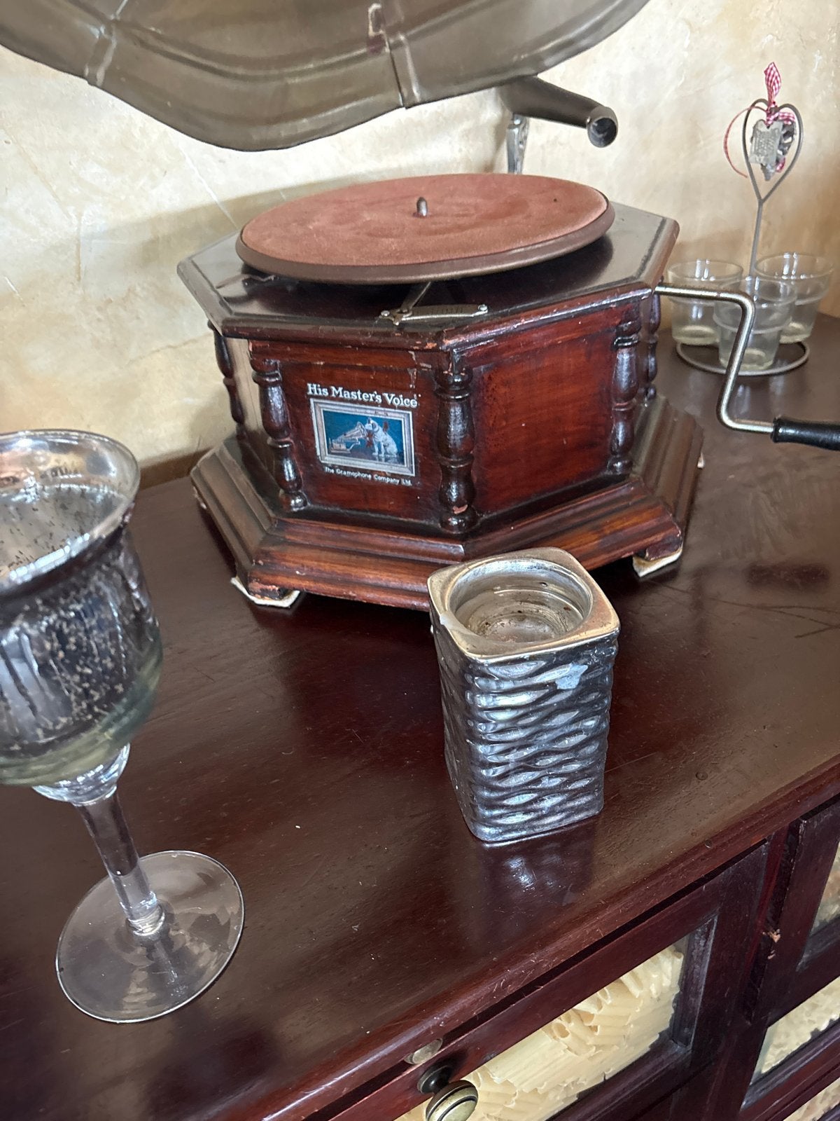 Antieke Grammofoon 'His Master's Voice' - Decoratief, Ophalen, Niet werkend, Platenspeler, Overige merken