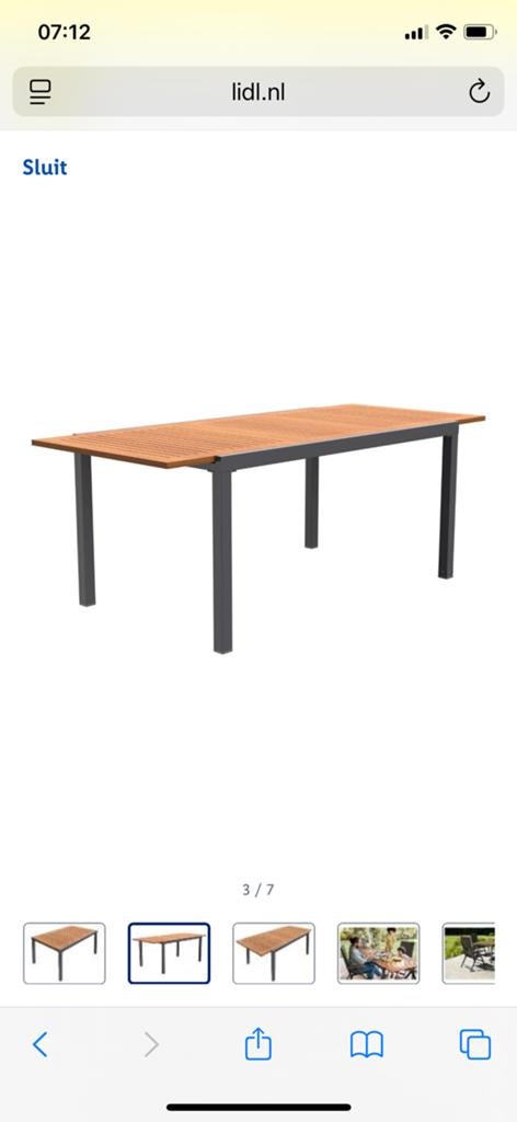 LIVARNO home Aluminium tuintafel, uitschuifbaar, retour, €40, Tuin en Terras, Tuintafels, Ophalen, Zo goed als nieuw, Rechthoekig