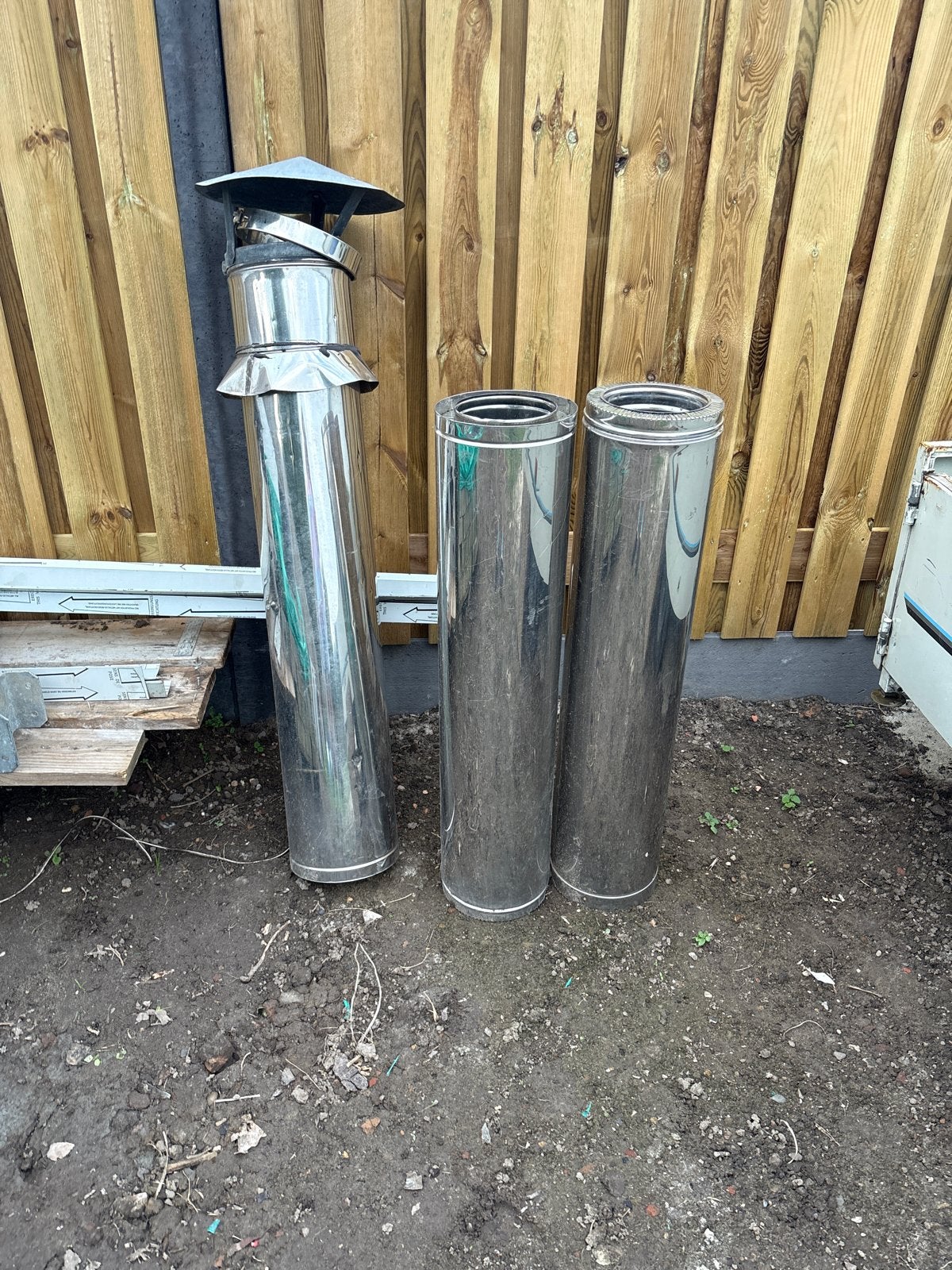 RVS Pijpen voor afvoer of ventilatie, Doe-het-zelf en Verbouw, Gebruikt, Overige typen, Minder dan 60 cm, Ophalen of Verzenden