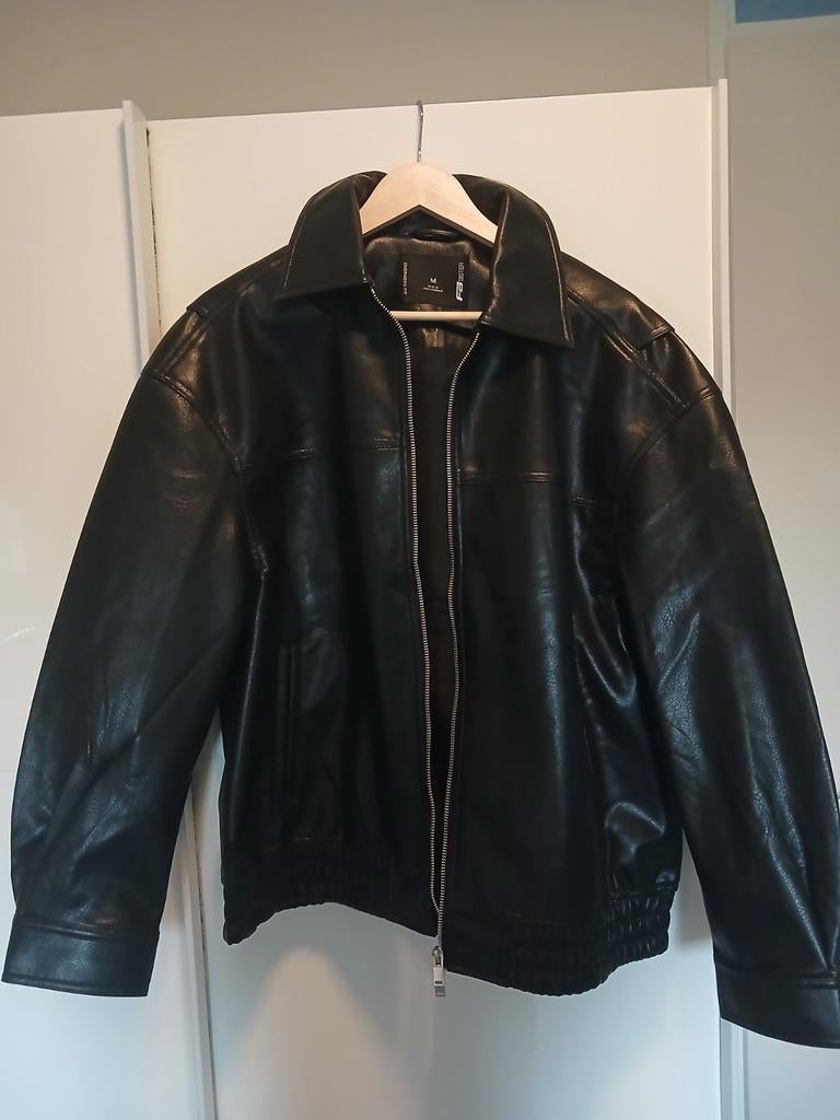 Zwart leren jasje, maat M, Kleding | Dames, Jassen | Zomer, Maat 38/40 (M), Zwart, Nieuw, Ophalen of Verzenden
