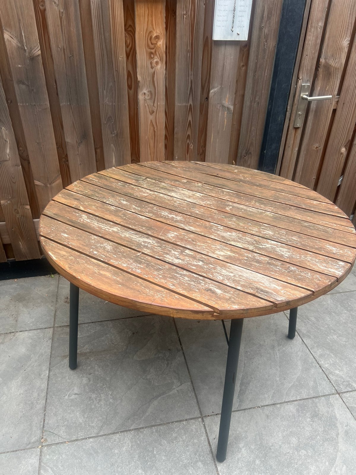 Tuintafel 4 personen, Ophalen, Gebruikt, Rond, Hout