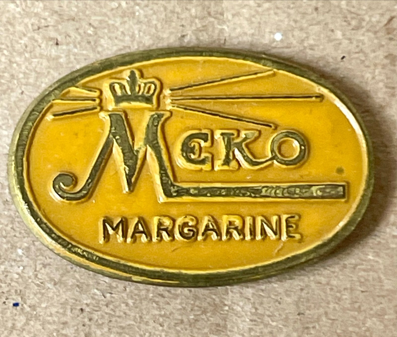 Vintage Meko Margarine Reclame Speldje/Pin, Verzenden, Gebruikt