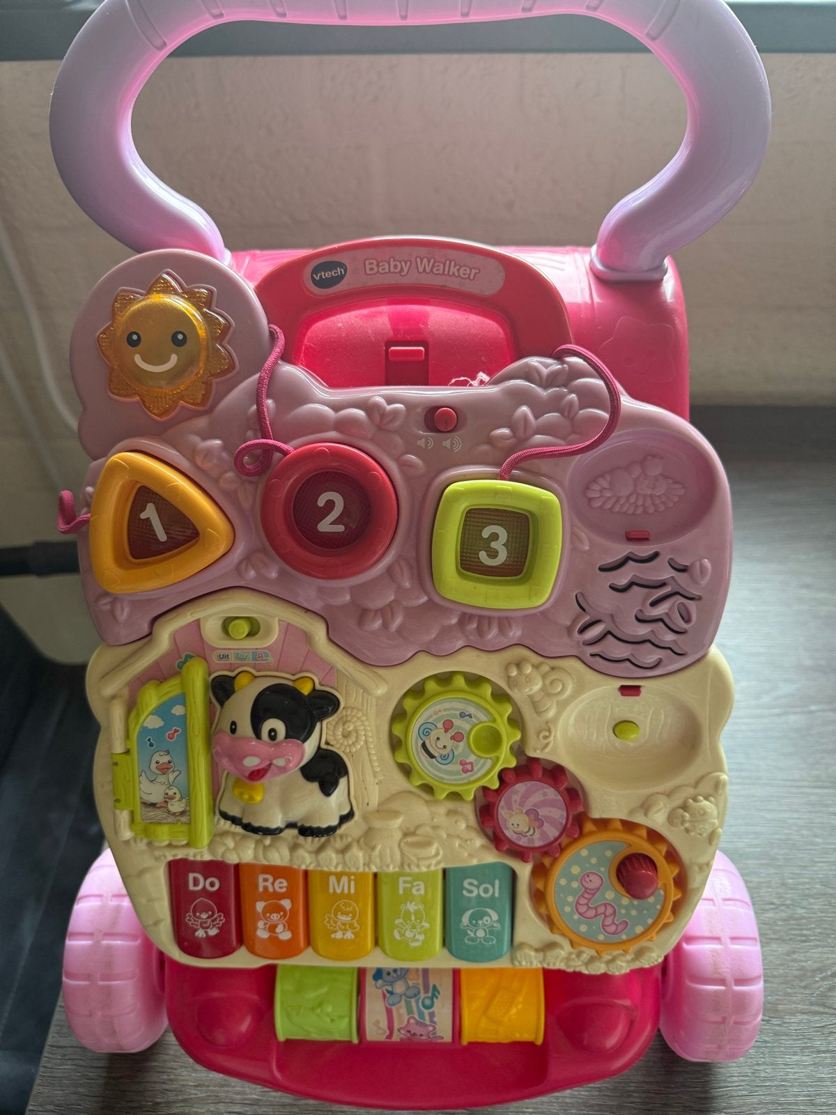 VTech Baby Walker Loopwagen Roze met Geluid en Licht, Ophalen, Zo goed als nieuw, Overige typen, Met licht