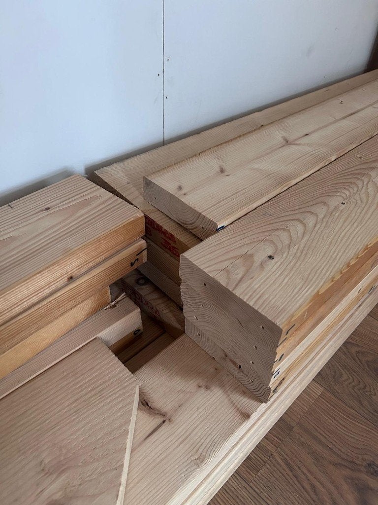 Vuren houten planken (4 cm dik, diverse lengtes), Doe-het-zelf en Verbouw, Hout en Planken, Ophalen, Minder dan 25 mm, Zo goed als nieuw