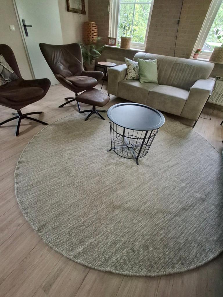 Rond 100% wollen vloerkleed - Ø 300cm - Zo goed als nieuw, Rond, 200 cm of meer, Ophalen of Verzenden, Zo goed als nieuw