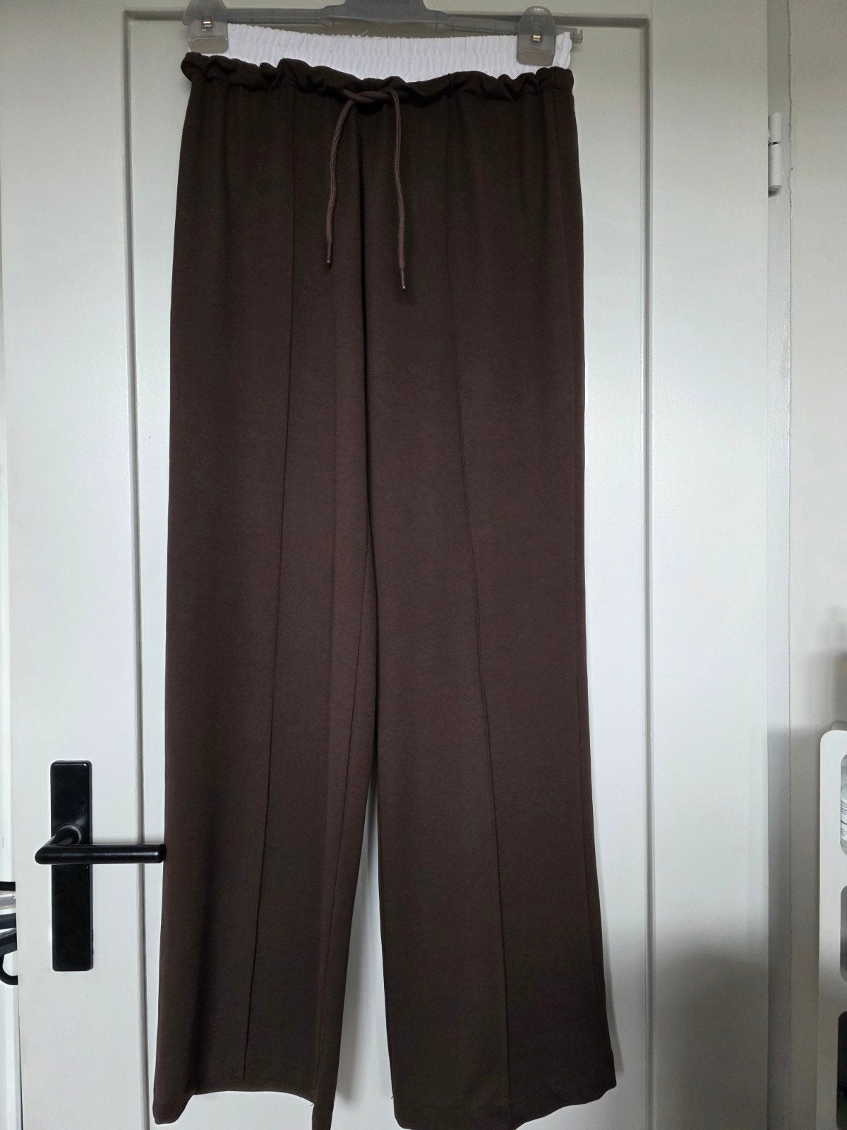 broek met dubbele tailleband, Bruin, Maat 42/44 (L), Nieuw, Ophalen of Verzenden