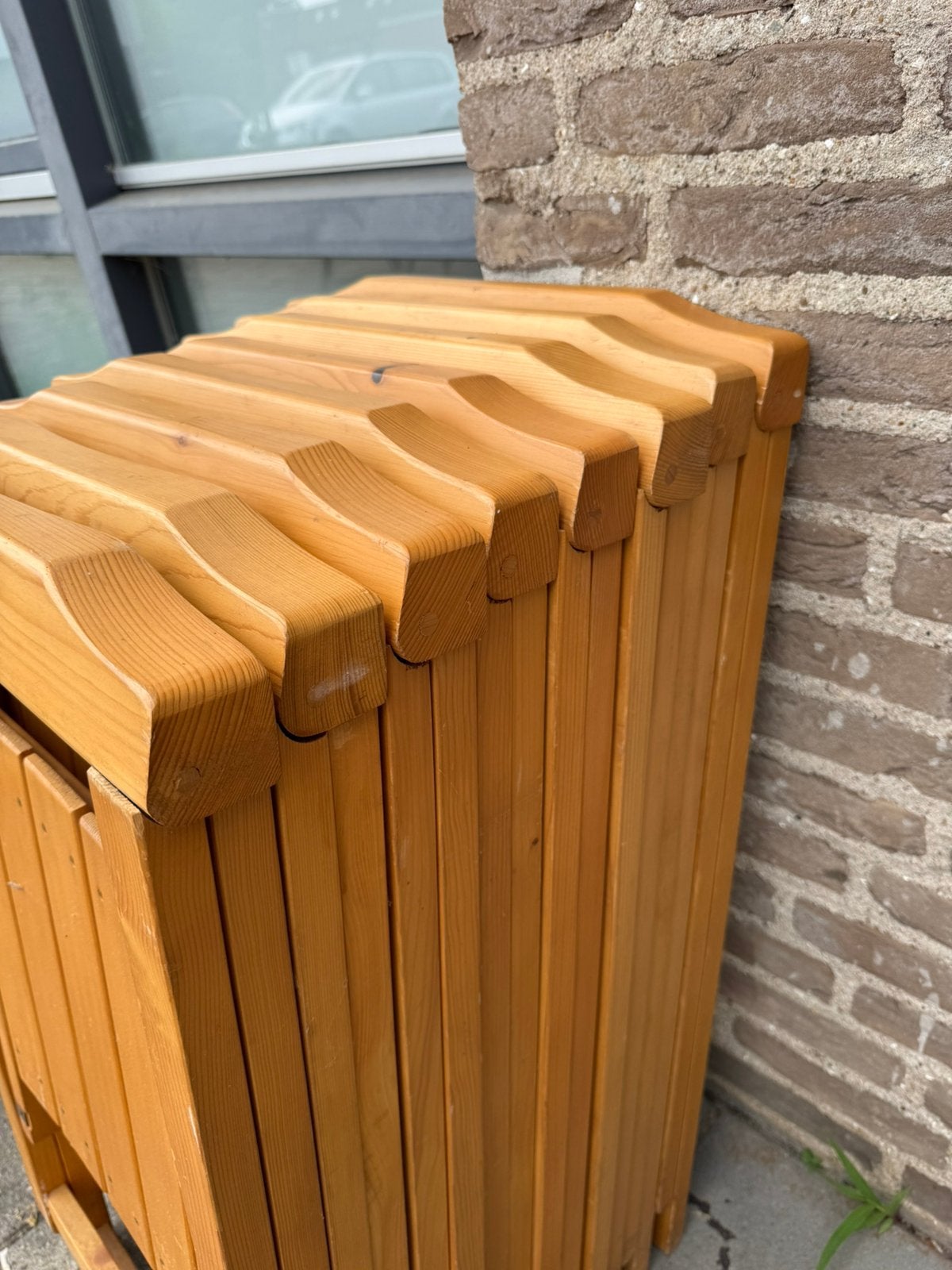 10x grenenhouten klapstoelen, Aldo Jacober stijl ‘60, Ophalen of Verzenden, Vijf, Zes of meer stoelen, Hout, Vintage retro buisframe design rotan webbing papercord deens