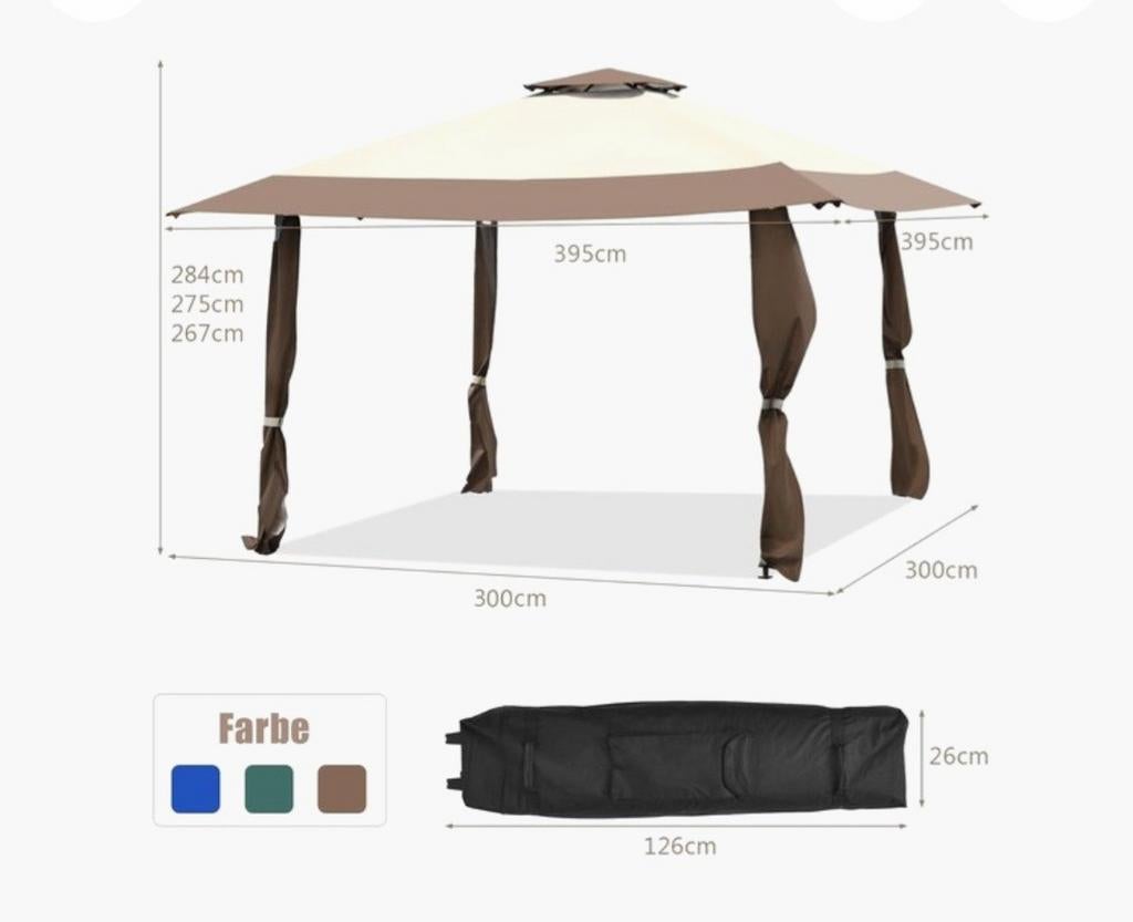 Paviljoen costway / partytent, Tuin en Terras, Ophalen, Gebruikt, Minder dan 5 meter, Paviljoen