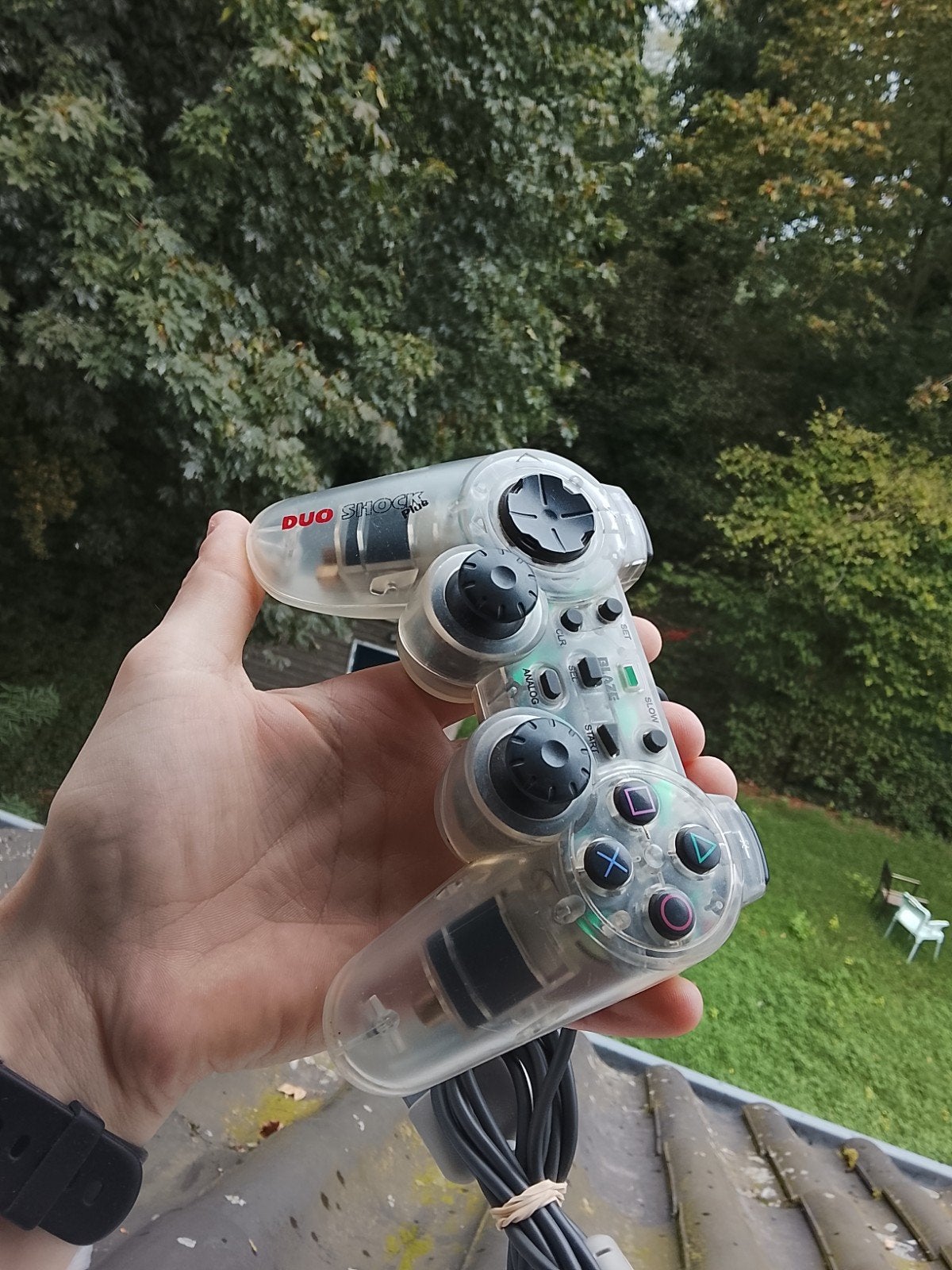 Blaze Hyper Duo Shock Plus Controller - Transparant PS1/PS2, Spelcomputers en Games, Ophalen, PlayStation 1, Refurbished, Controller