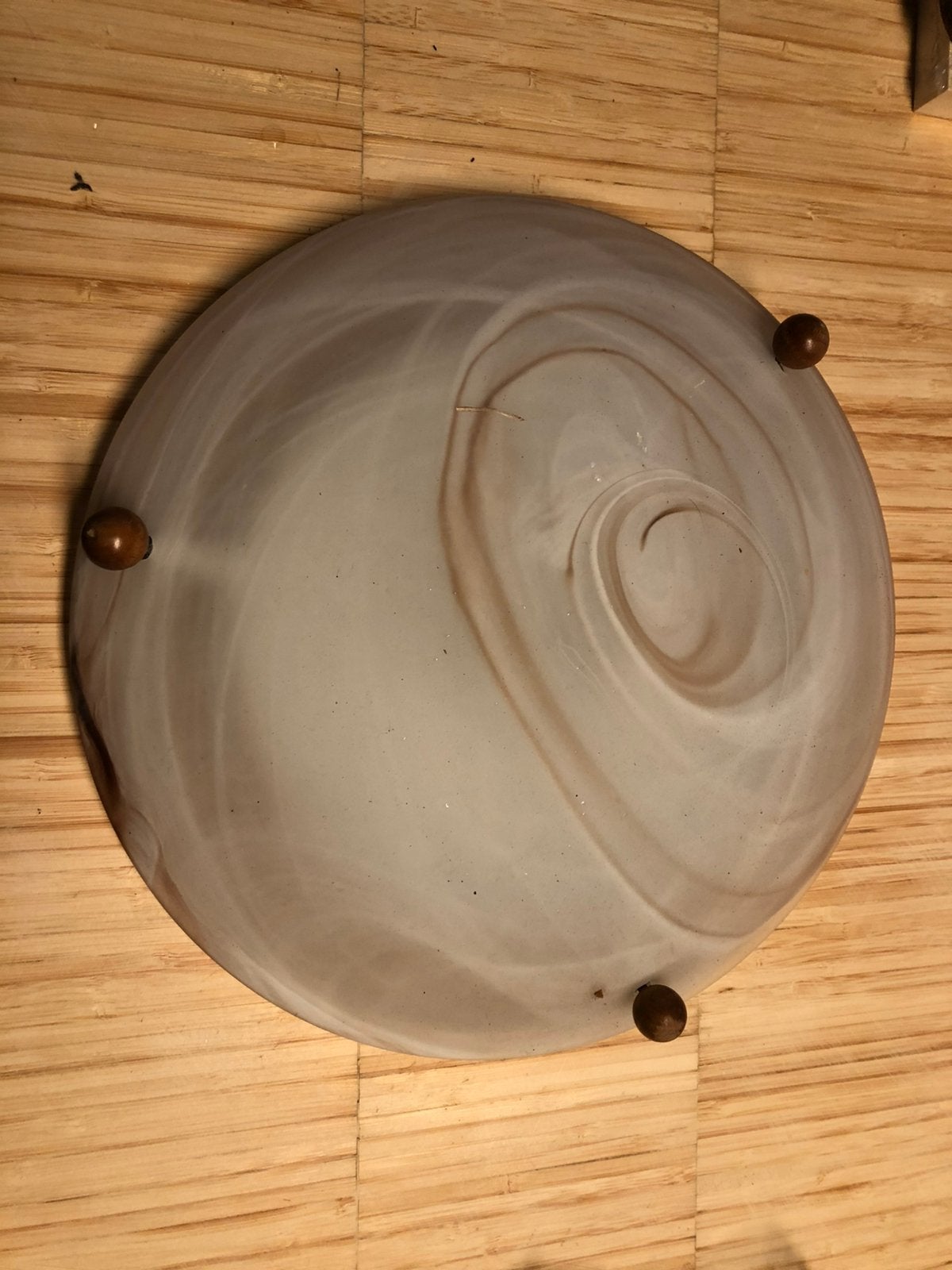 Plafondlamp massive 34 cm doorsnee, Gebruikt, Overige stijlen, Glas, Meerkleurig