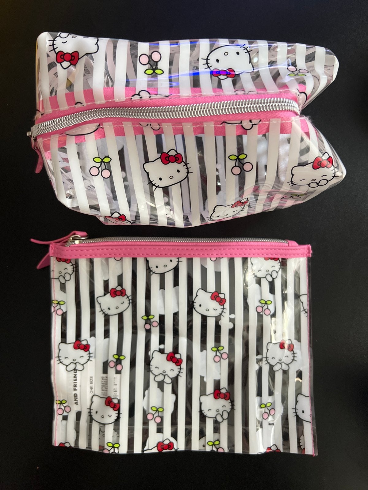 Hello Kitty Make-up Tasjes Set - Transparant met Roze, Sieraden, Tassen en Uiterlijk, Ophalen, Nieuw, Meerkleurig, Meisje