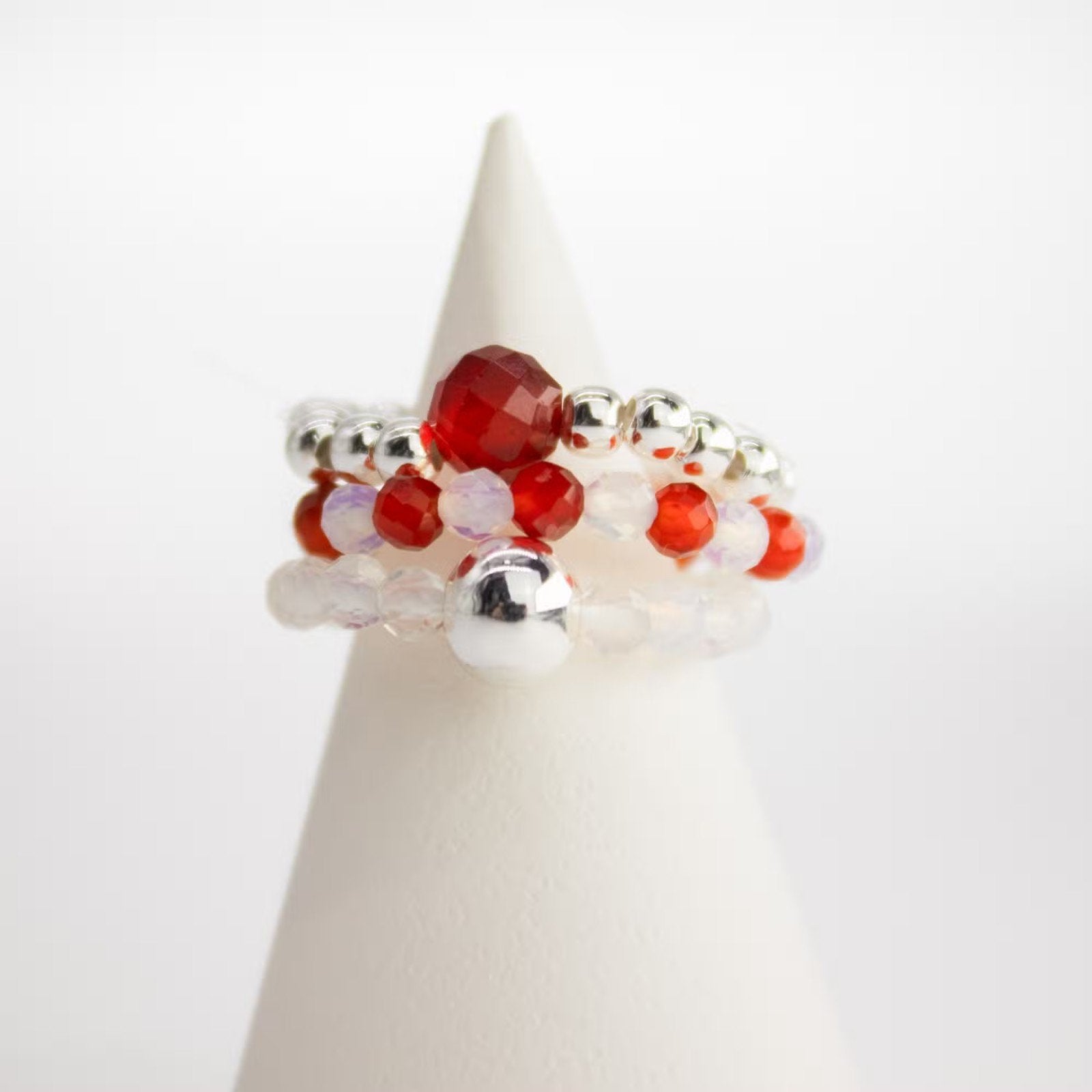 Edelsteen Ringenset  -Bloedmaan, Verzenden, Nieuw, Zilver, Overige merken