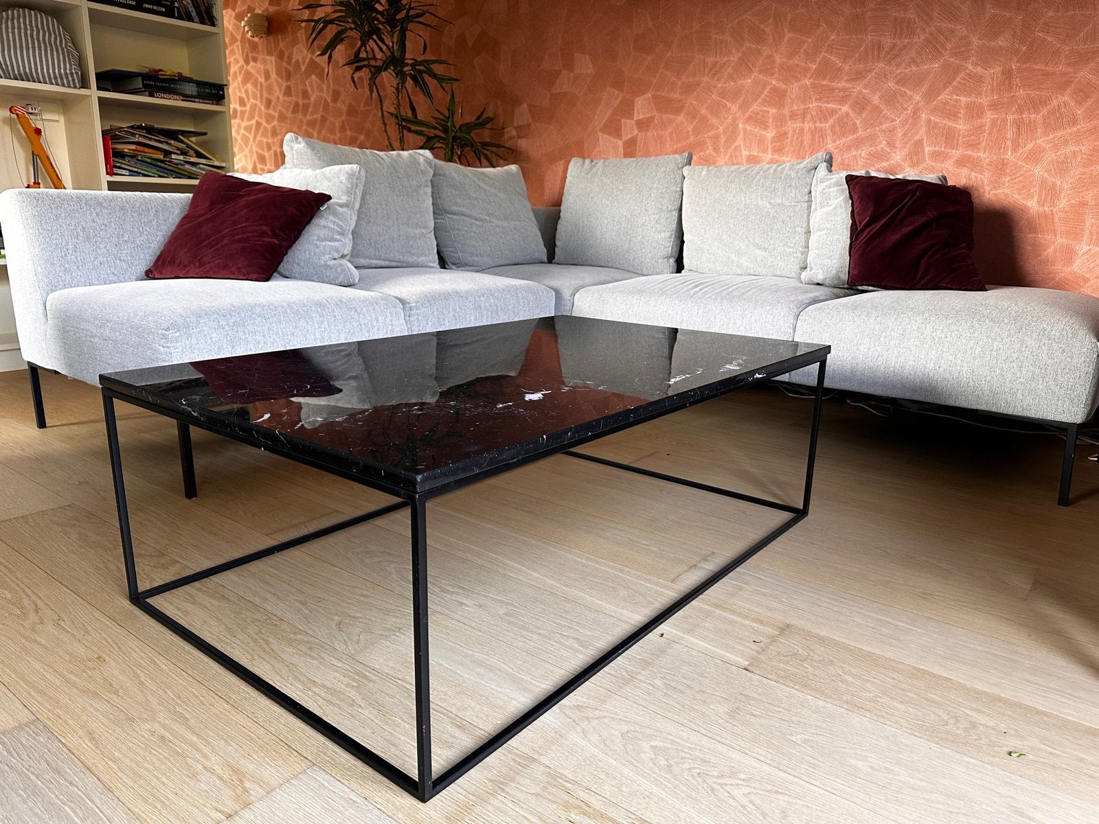 Zwarte marmeren salontafel TemaHome Gleam 120x75cm, Ophalen, Gebruikt, 100 tot 150 cm, 50 tot 100 cm