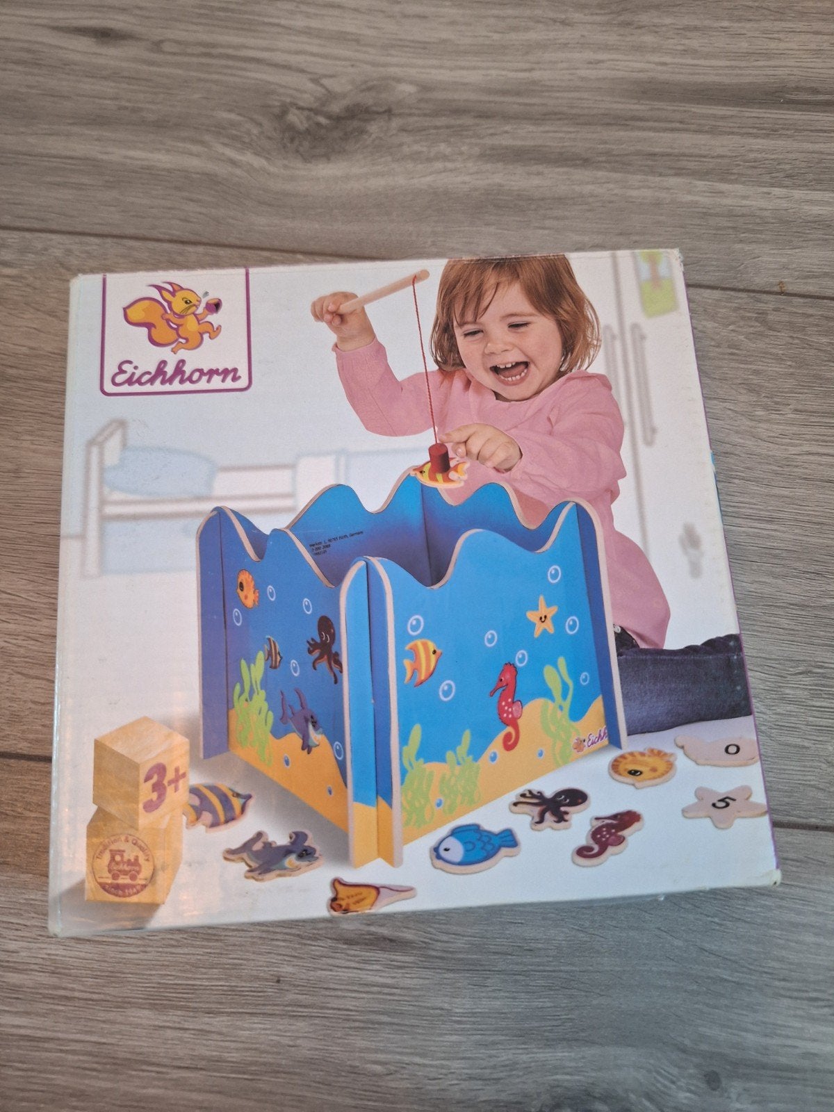 Houten Visspel met 2 Hengels en Magnetische Visjes, Ophalen, Gebruikt, Jongen of Meisje