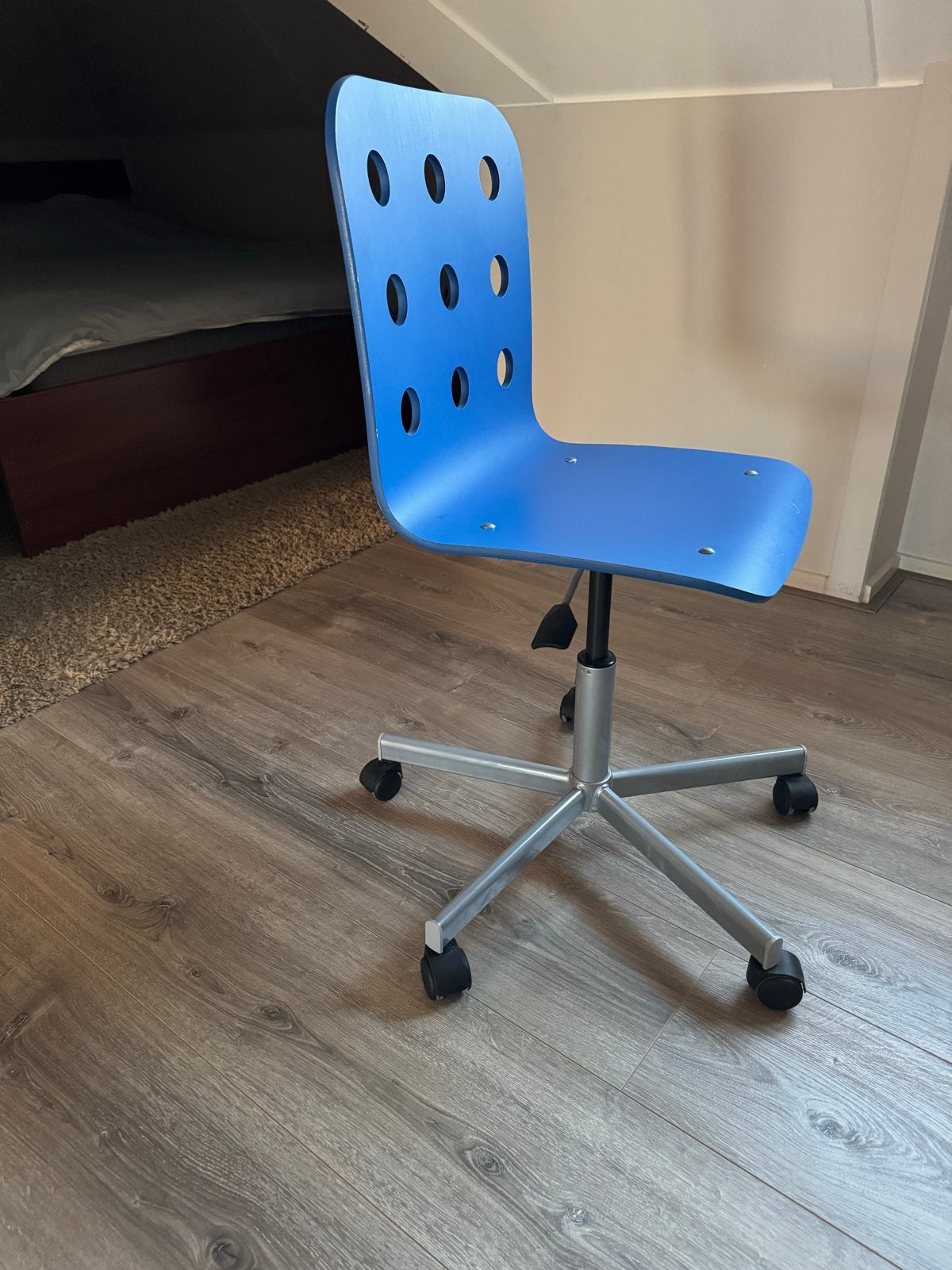 Blauwe bureaustoel met wielen - Gebruikt, Ophalen, Gebruikt, Blauw, Bureaustoel