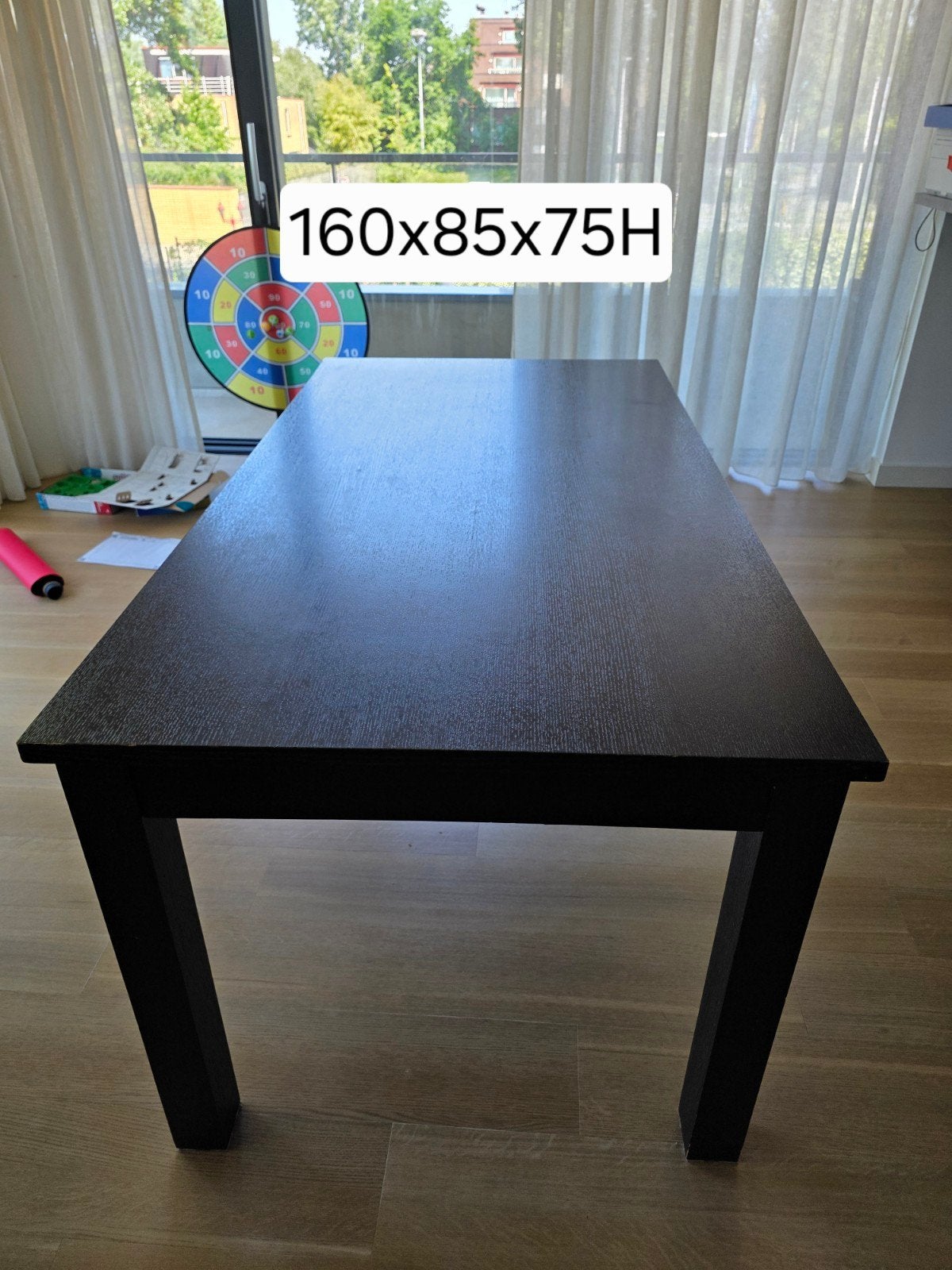 Stabiele eettafel 160x85x75H - poten demontabel, Ophalen, Gebruikt, 50 tot 100 cm, 150 tot 200 cm