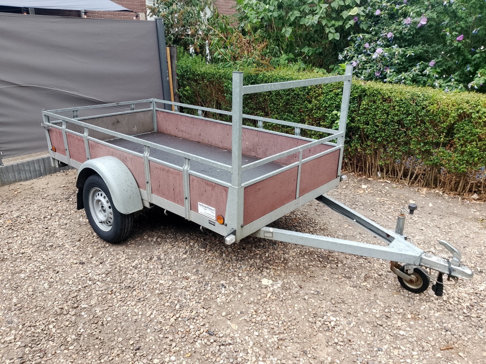 nette fabrieks enkelasser 250x130 aanhanger 750kg inruil mog, Ophalen of Verzenden