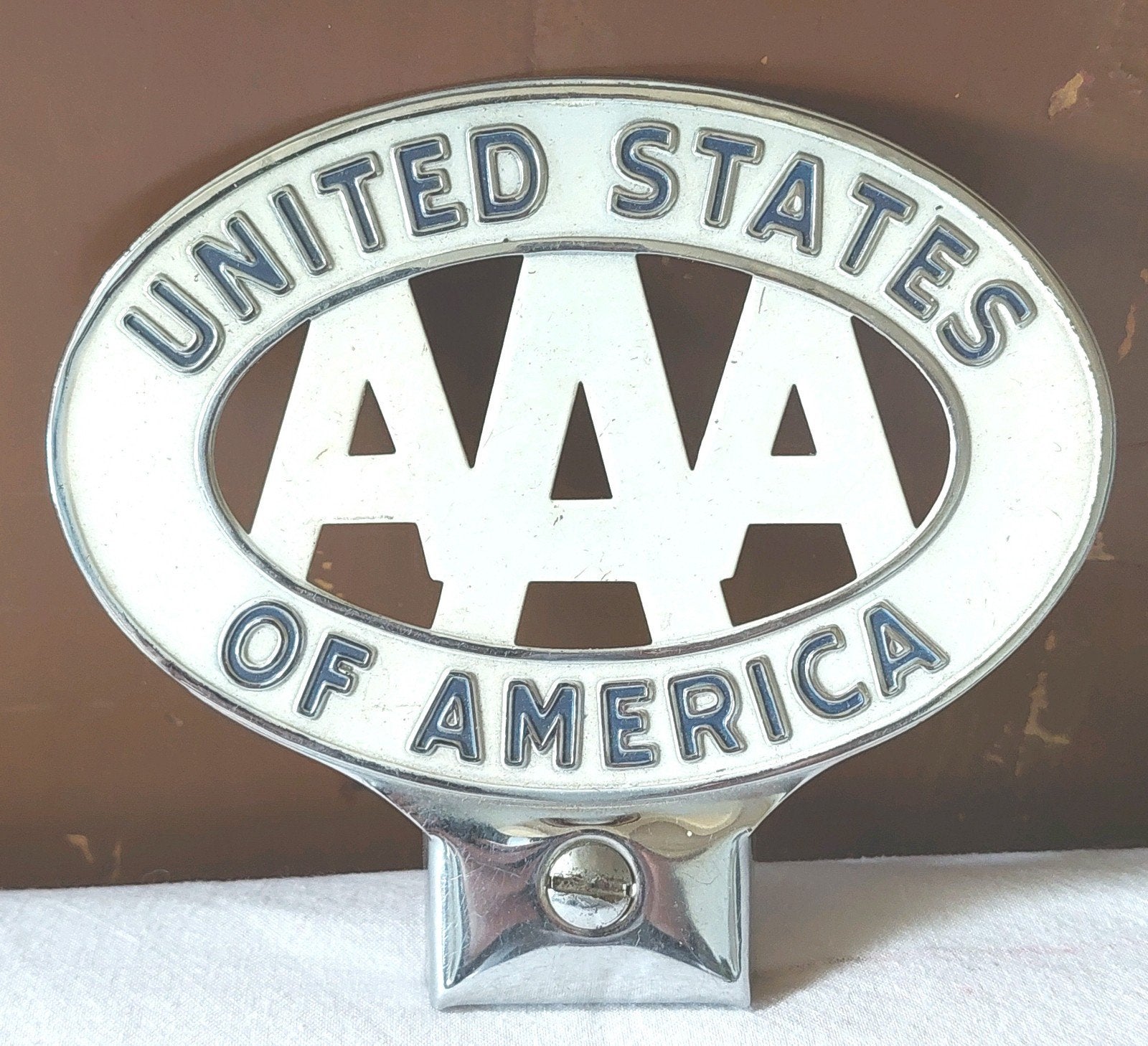 Oldtimer AAA embleem USA auto badge, Ophalen of Verzenden, Zo goed als nieuw