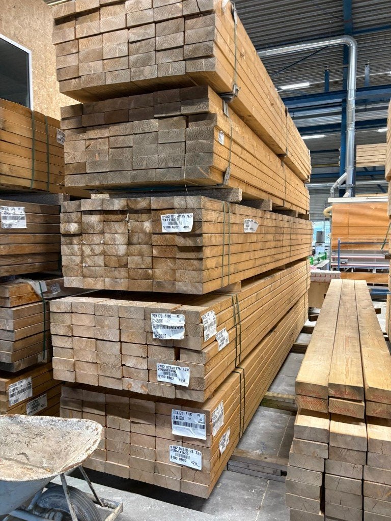 Houten balken - 70/170 en 75/175 mm aangeboden - NIEUW!, Ophalen, Gebruikt, 250 cm of meer, Balken