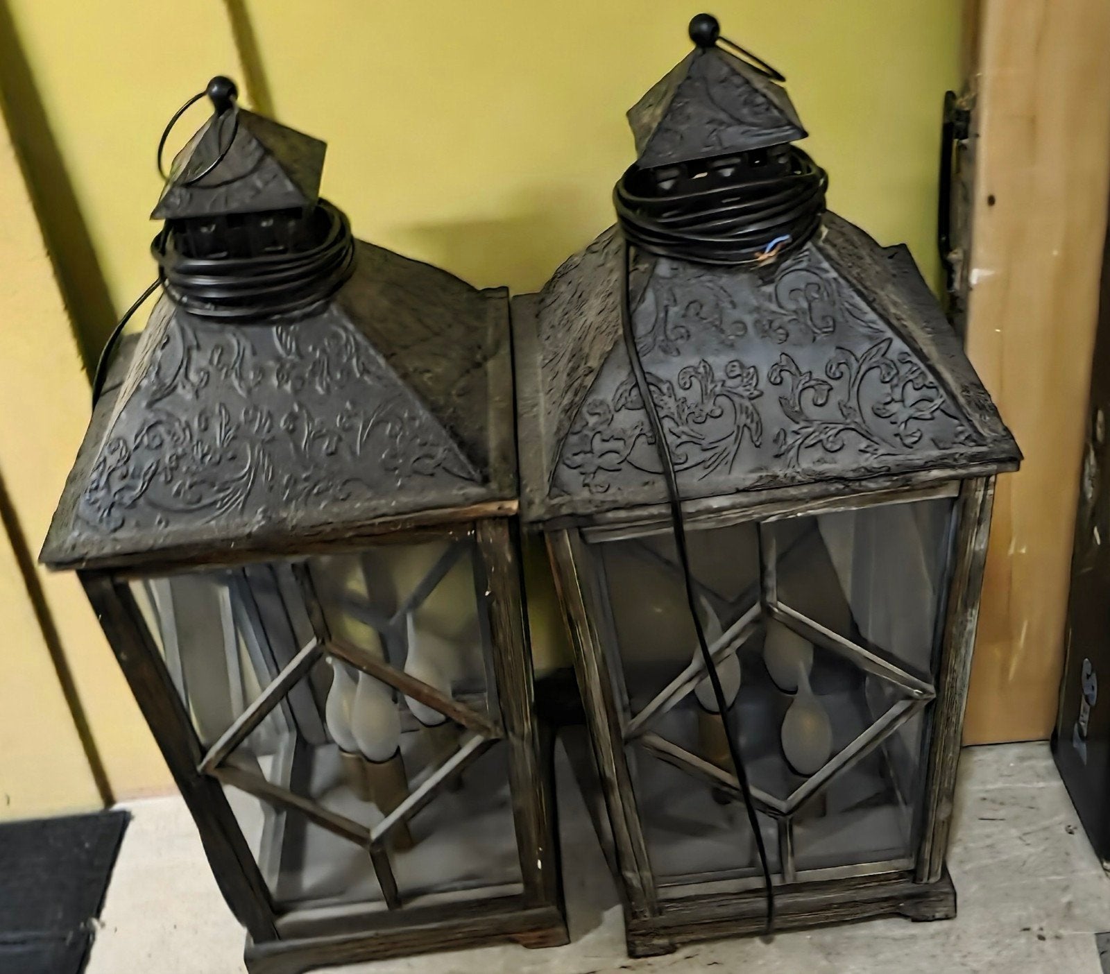 Set van 2 decoratieve lantaarns met verlichting, Ophalen