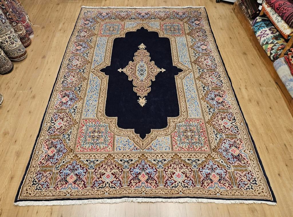 Handgeknoop perzisch tapijt kirman 302x200, Info@SlatsAntiek.nl, Crème, Perzisch, Vof Slats Antiek