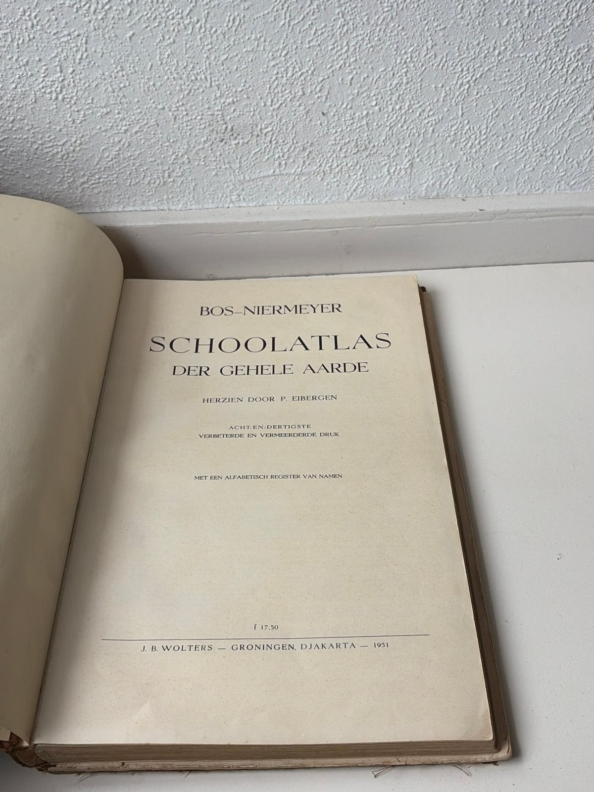 Bos-Niermeyer Schoolatlas der Gehele Aarde - 1951, Gelezen, Bosatlas, Ophalen of Verzenden, 1800 tot 2000