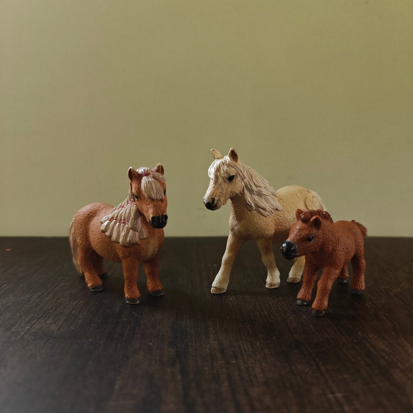 Schleich Shetland Pony Familie - 3 Figuren, Ophalen of Verzenden, Gebruikt, Jongen of Meisje